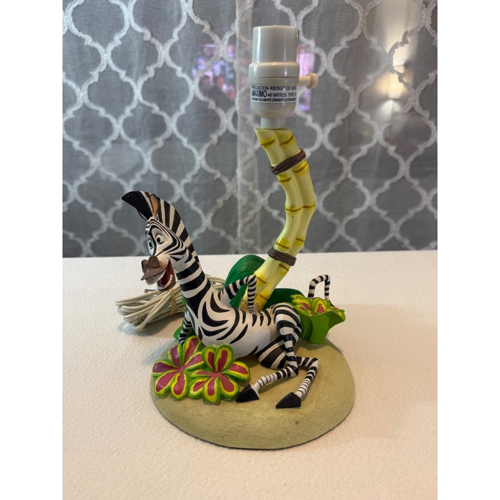 DreamWorks Madagascar Marty the Zebra Tropical Table Lamp Base Collectible